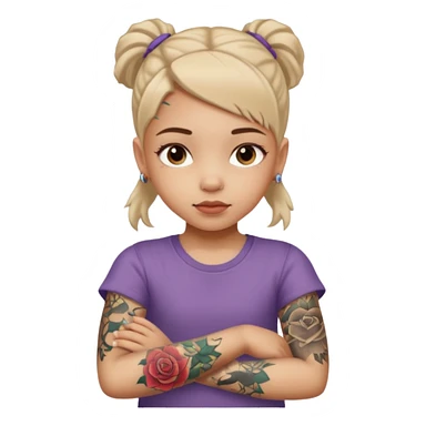 girl kid with tattoo sticker