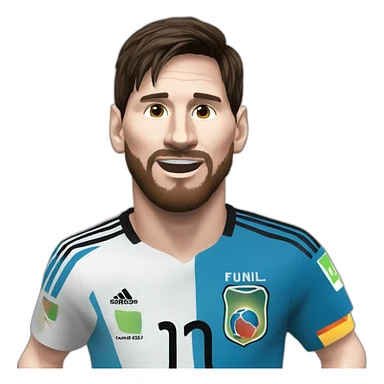 Lionel Messi with the world cup  sticker