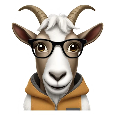 Goat with glasses and a pocket protector sticker