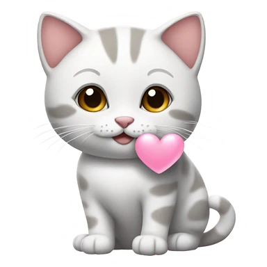 Cute cat with a baby pink heart sticker