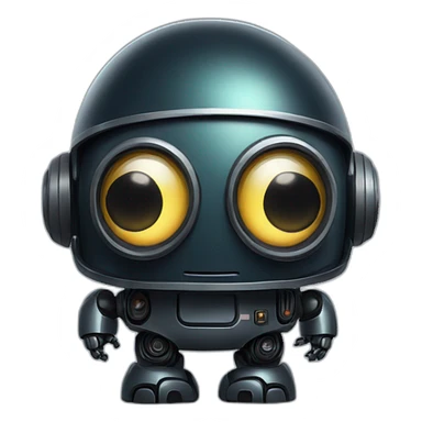 cute space black robot sticker