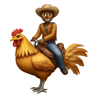 A cat riding a chicken sticker