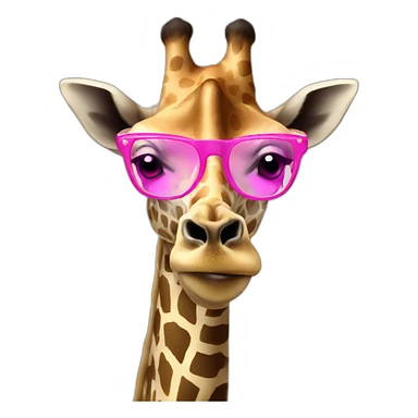giraffe with pink glasses sticker