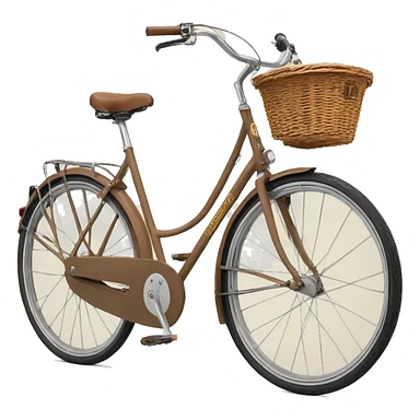 peugeot vintage light brown bike with front basket  sticker