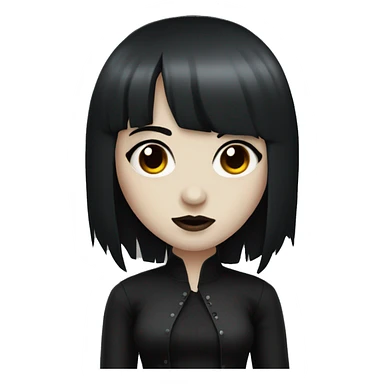 goth girl that has white skin and Long Dark red hair and fringe bangs sticker