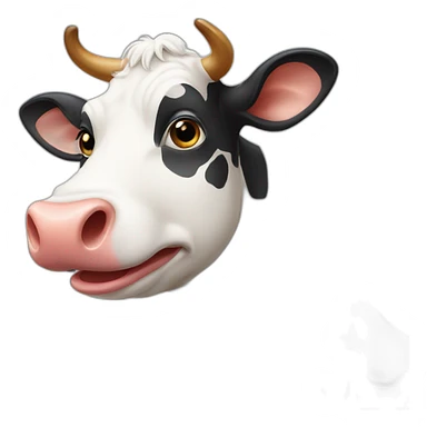 Cow licking his nose sticker