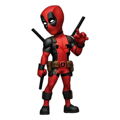 Deadpool waving sticker