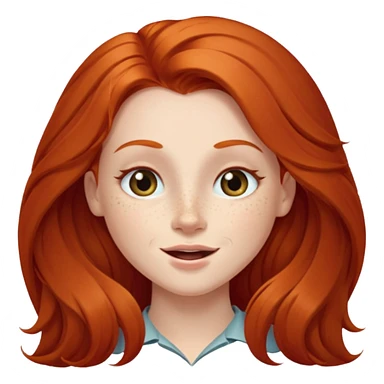 Long haired redhead winking wirh right eye sticker