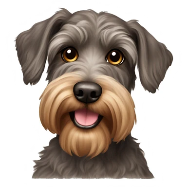 brown schnauzer poodle mix dog portrait sticker