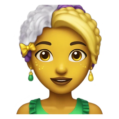 girl mardi gras yellow skin sticker