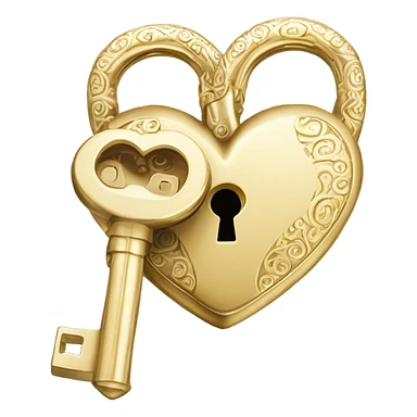 back heart-shaped lock and key sticker