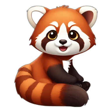 Cute red panda sticker