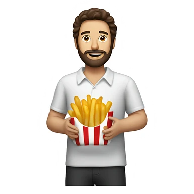 Brunette man with beard fries bacon  sticker