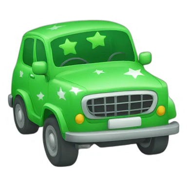 Car with green stars sticker