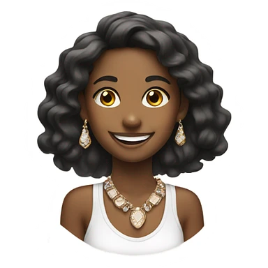 smiling girls with jewelry sticker