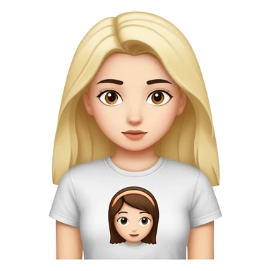 A girl wearing a tee with hiba on it sticker