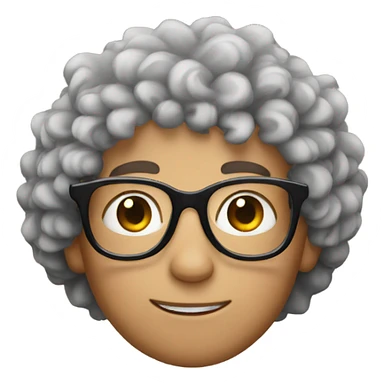 curly boy with glasses sticker
