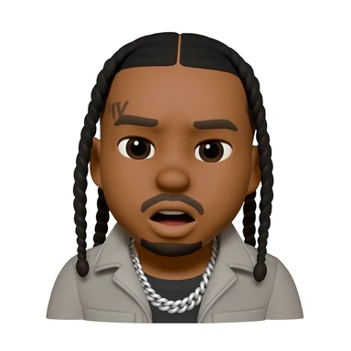 Convert this photo into a 3D emoji in Apple style, keeping the likeness and features of the original person. The style should resemble Apple emojis with a 3D effect, capturing the person's facial features accurately. sticker