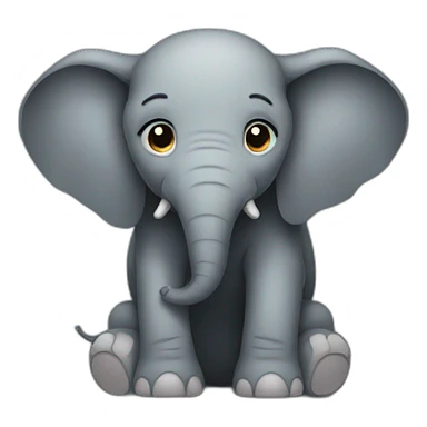sad elephant sticker
