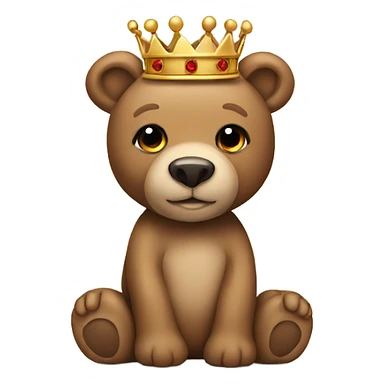 Teddy bear with a crown sticker