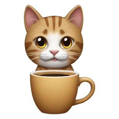 Cat with coffee sticker