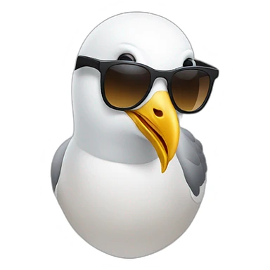 a seagull with sunglasses sticker