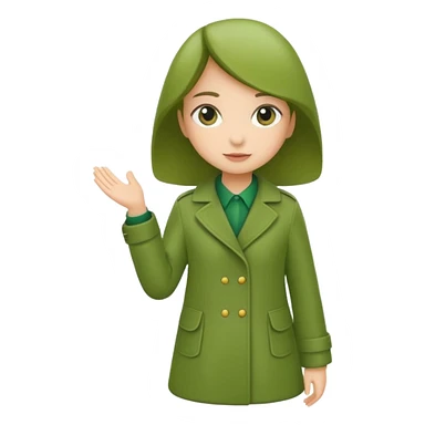 green coat girl sticker