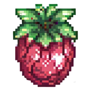 raspberry pixel art sticker