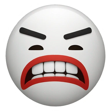 angry face with symbols on mouth sticker