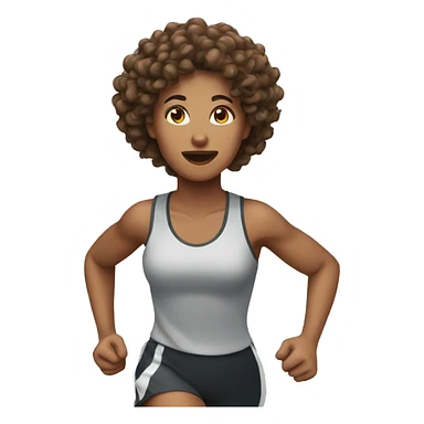 woman running with curly hair sticker