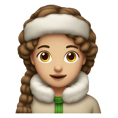 Christmas girl with brown hair cozy sticker
