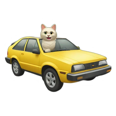 Chat dans une voiture sticker