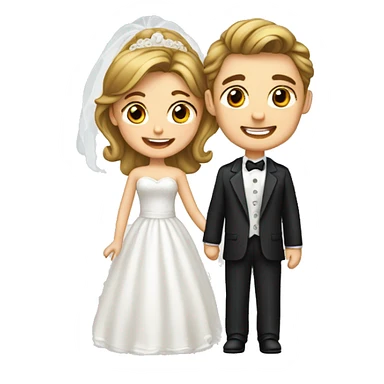 Ein Junge und ein Mädchen heiraten sticker