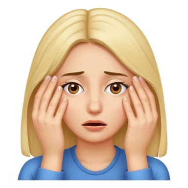 Nervous woman peeking from between fingers covering eyes  sticker