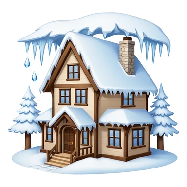 house buried in snow sticker