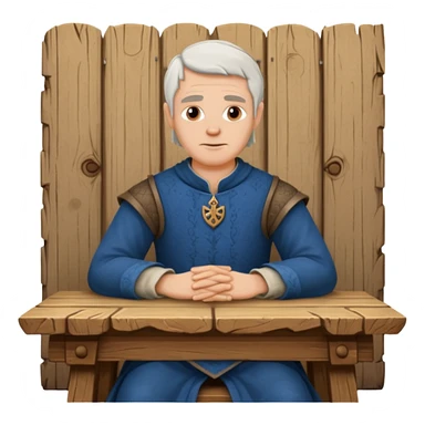 medieval white man seated by a table sticker