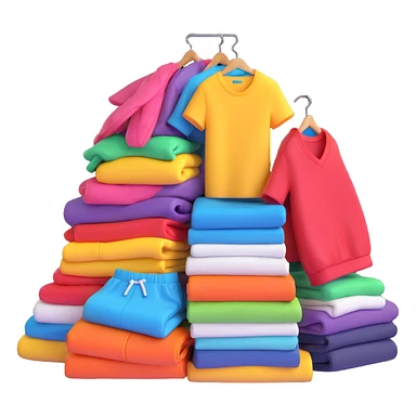 pile of fashionable clothes sticker