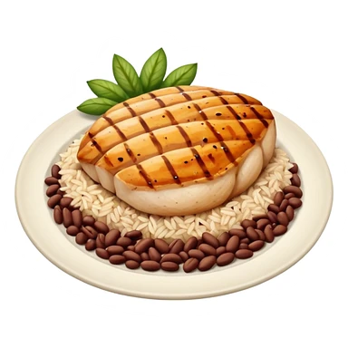 Rice with beans and chicken breast  sticker