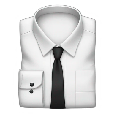 White shirt with a black tie sticker