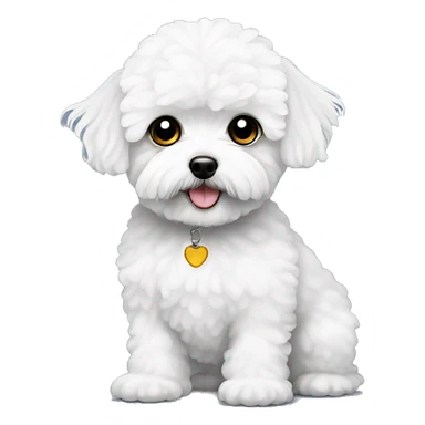 white maltipoo with black eyes  sticker