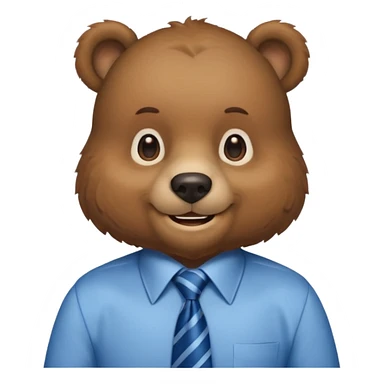 bear with shirt and blue tie sticker