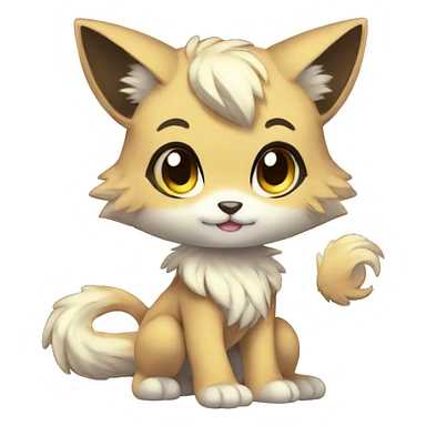 Cute Kawaii Chibi Anthro Sona Pretty Shiny Fakemon Full Body sticker