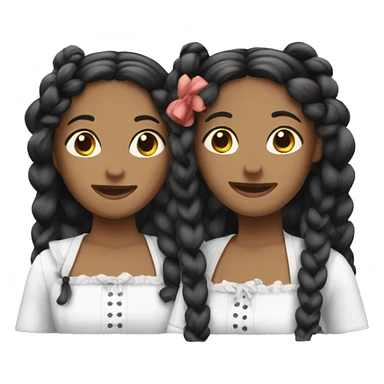 two black braid maids  sticker