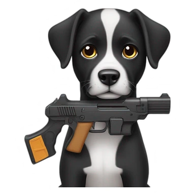 I’m not happy dog having a plastic gun black ￼ sticker