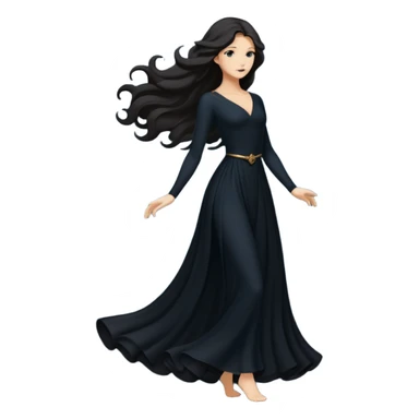 silhouette of a person in a graceful stance sticker