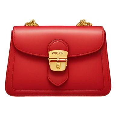 Prada purse in red with leather outlining sticker