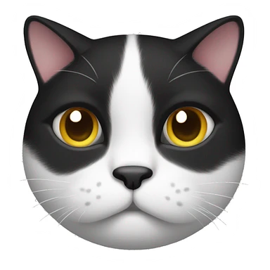 Black and white fat cat sticker