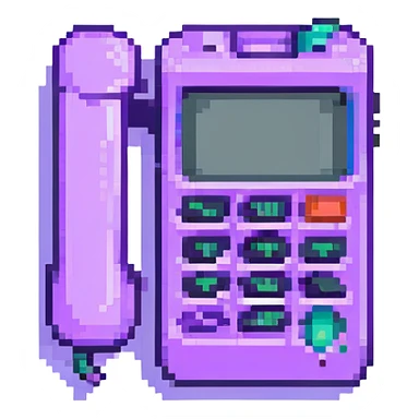 purple phone receiver sticker