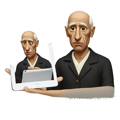 pablo picasso with an ipad sticker
