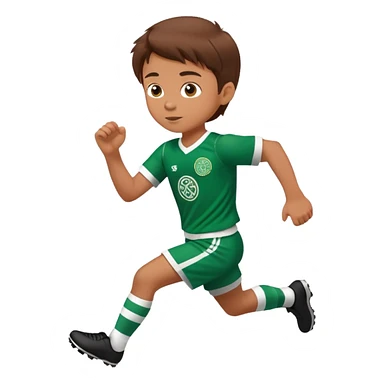 Celtic footballer running 6 years old brown hair boy sticker
